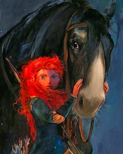 Merida And Black Horse paint by numbers