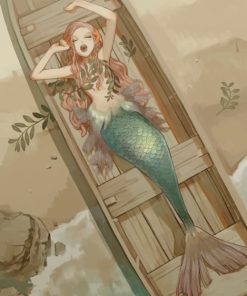 Mermaid On A Boat paint by numbers
