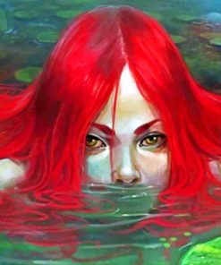Mysterious Redhead Woman In The Water paint by numbers