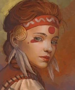 Vintage Native Girl paint by numbers