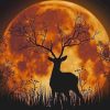 Night Moon Deer Silhouette paint by numbers
