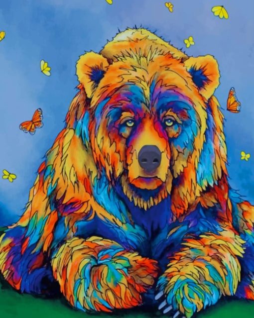 Old Colorful Bear paint by numbers