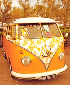 Orange Hippie Van paint by numbers