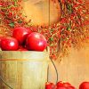 Red Apples In Basket paint by numbers