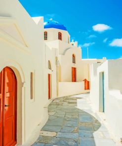 Santorini Streets paint by numbers