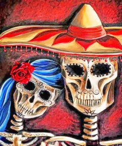 Skulls Couple paint by numbers