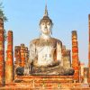 Sukhothai Historical Park Thailand paint by numbers