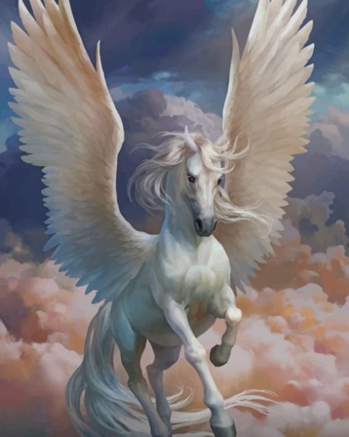 White Pegasus paint by numbers