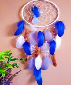 White And Blue Dream Catcher paint by numbers