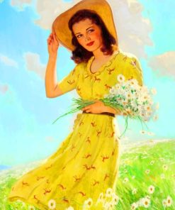 Woman In Yellow Dress paint by numbers