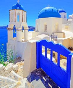 Blue Greece Paint by numbers