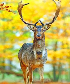 Deer In Autumn Forest Paint by numbers