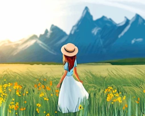 Girl In A Field Paint by numbers