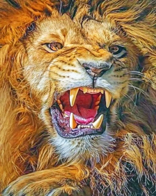 Lion paint by numbers