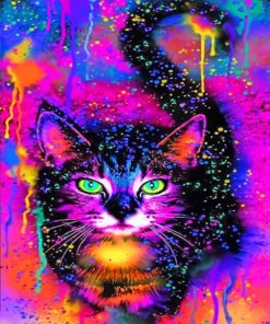 Abstract Cat animals paint by numbers