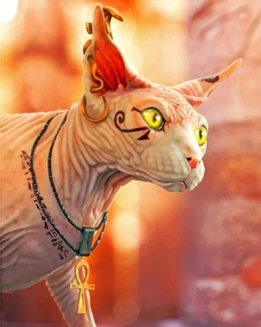 Aesthetic Egyptian Cat Paint by numbers