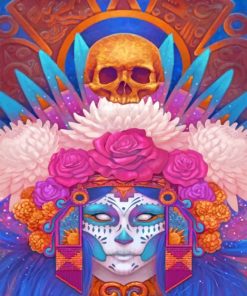 Aesthetic Sugar Skull paint by numbers