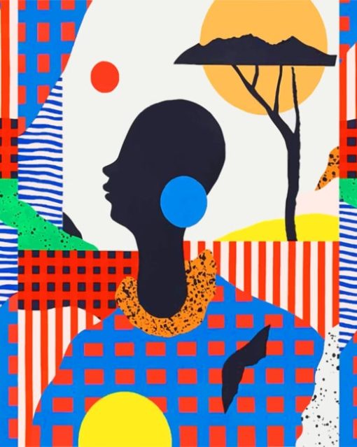 Artistic Colorful African Woman Paint by numbers