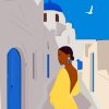 Black Woman In Santorini paint by numbers