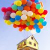 Flying House Balloons paint by numbers
