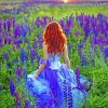 Girl In lavender Field paint by numbers