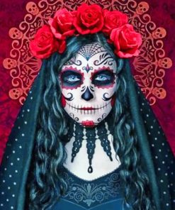 Gothic Sugar Skull Paint by numbers