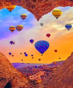 Heart Shape And Air Balloons Paint by numbers