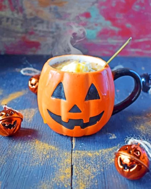 Pumpkin CupPumpkin Cup paint by numbers