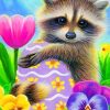 Raccoon And Flowers paint by numbers