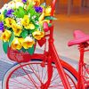 Red Bike And Flowers paint by numbers
