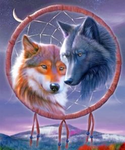 Wolves Dream Catcher Paint by numbers