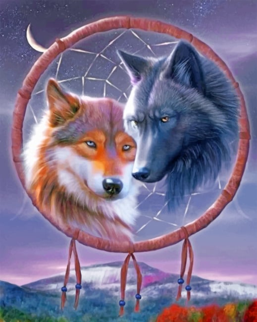 Wolves Dream Catcher Paint by numbers