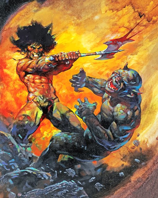 Barbarian III Frank Frazetta paint by numbers