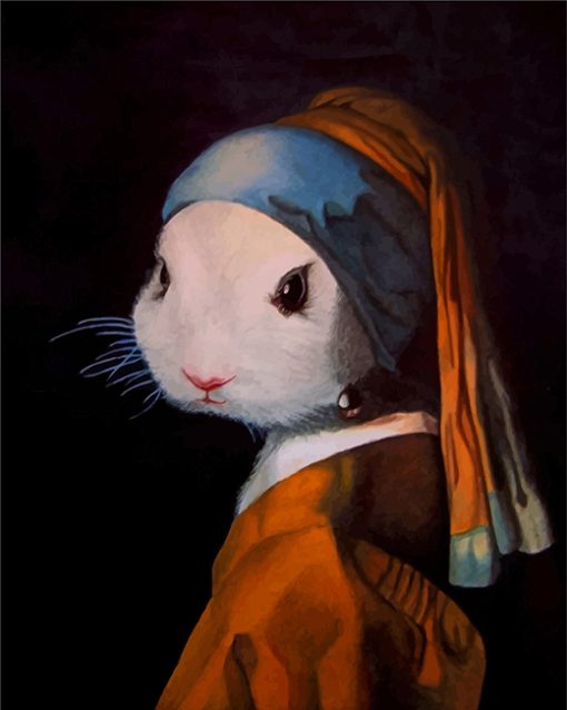 Bunny Girl with a Pearl Earring paint by number