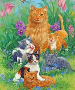 Cats In Garden paint by numbers