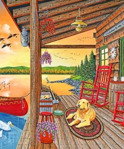 Lakeside Cabin paint by numbers