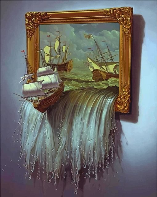 Ocean ship art paint by number