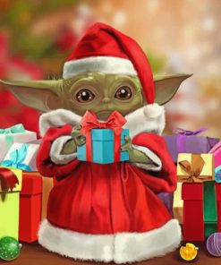 Santa Baby Yoda paint by numbers