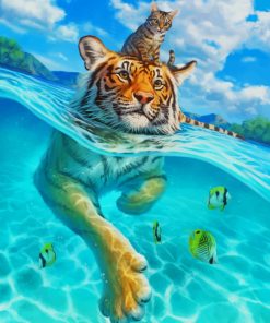 Tiger In Water paint by number
