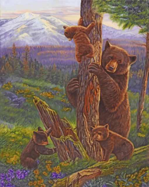 bear and cubs paint by numbers