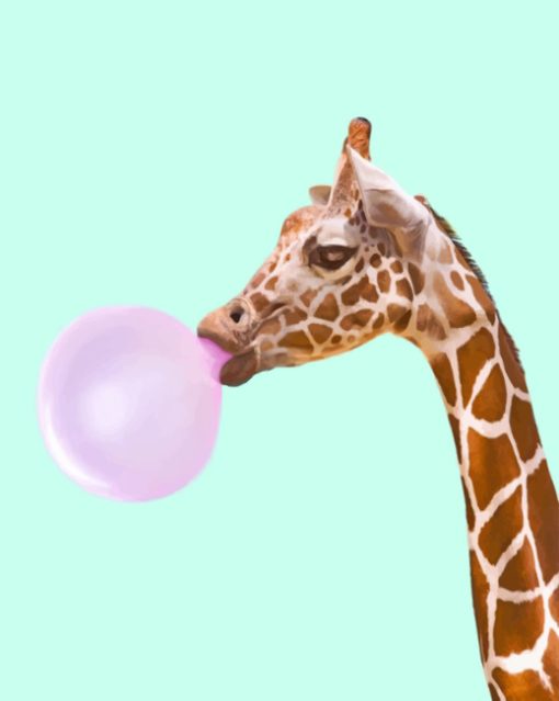 Girraffe Blowing Bubble Paint by numbers