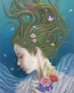 Girl Under Water Paint by numbers