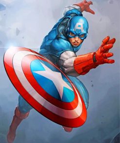 Captain America Hero paint by number