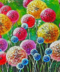 Colorful Dandelions Art paint by number