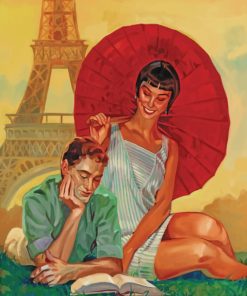 Couples In Paris Art paint by numbers