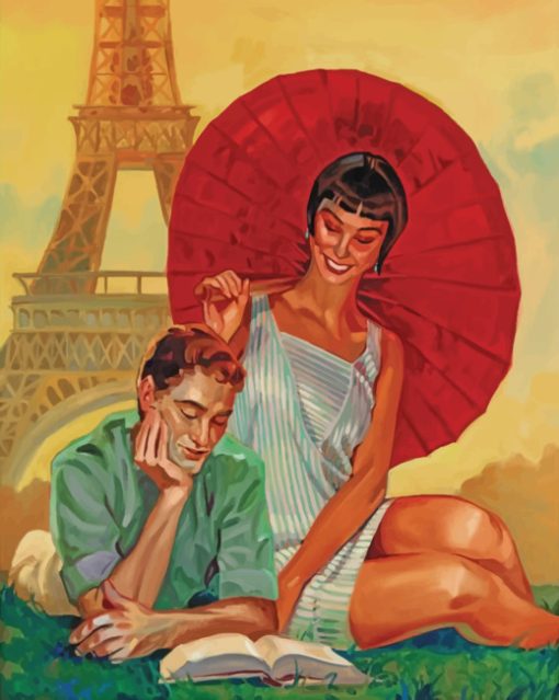 Couples In Paris Art paint by numbers