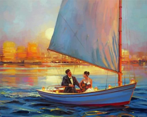 Couples On boat paint by numbers