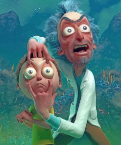 Crazy Rick And Morty paint by number