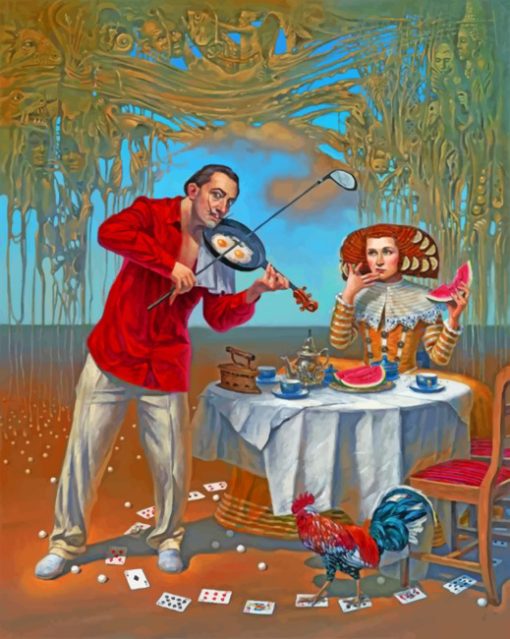 Dali's Romantic Breakfast Piant by numbers