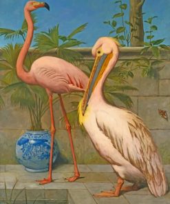 Flamingo And Pelican paint by number